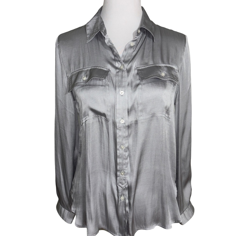 Banana Republic Gray Shimmering Blouse
